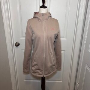 The North Face Women's Jacket Small Beige Coral Fleece Lining Hooded Outerwear